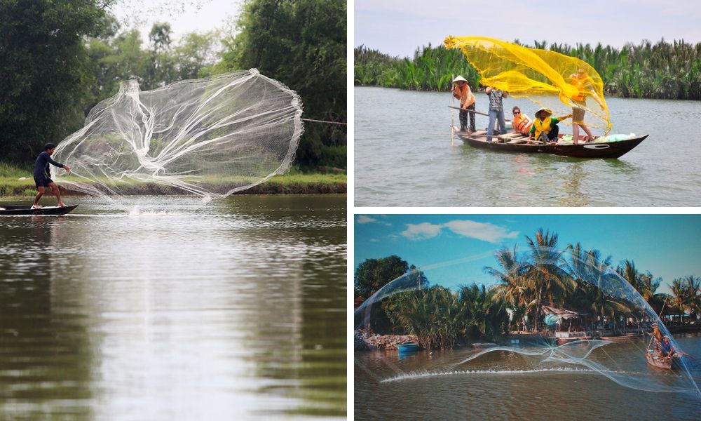 quăng lưới bắt cá ở Rừng dừa Bảy Mẫu (Bay Mau Coconut Forest)