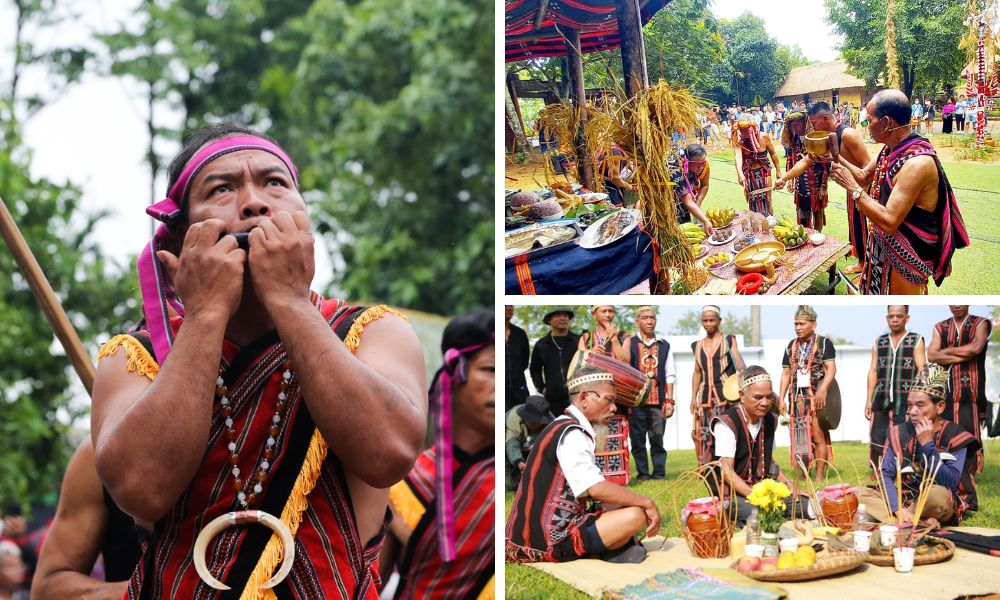 Đồng bào Cơ Tu cúng mừng lúa mới (Co Tu people worship to celebrate new rice)