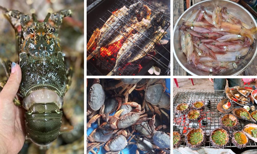 Các món hải sản đặc trưng đảo Tam Hải (Typical seafood dishes of Tam Hai island)