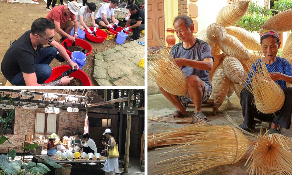 Trải nghiệm làm các sản phẩm thủ công ở khu du lịch sinh thái Triêm Tây (Experience making handmade products at Triem Tay eco-tourism area)